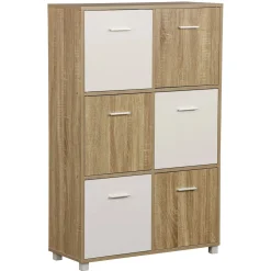 Mobile 6 ante in pannello truciolare 77x30x119 cm legno ghiaccio