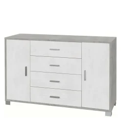 Mobile cassettiera in kit Sarmog 4 cassetti 112x70x41 cm cemento