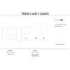 Mobile cassettiera in kit Sarmog 4 cassetti 112x70x41 cm noce