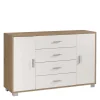 Mobile cassettiera in kit Sarmog 4 cassetti 112x70x41 cm noce-bianco