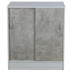 Mobile con 2 ante e 2 ripiani in pannello truciolare 60x30xH71 cm bianco grigio