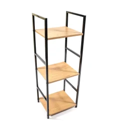 Mobile con 3 ripiani in legno e metallo 29x23,5x80 cm noce