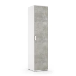 Mobile multiuso con anta singola 4 ripiani 195x45x45 cm cemento