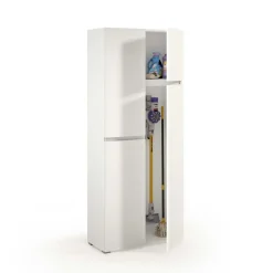 Mobile multiuso con vano portascope 195x80x37 cm bianco