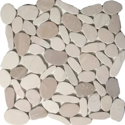 Mosaico Ciottolo piatto cm 30x30 in pietra naturale