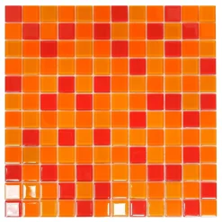 Mosaico decorativo Crystal red orange 31,6 cm x 31,6 cm