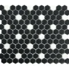 Mosaico Esagonina cm 29,4x29,4 in grès smaltato nero-bianco