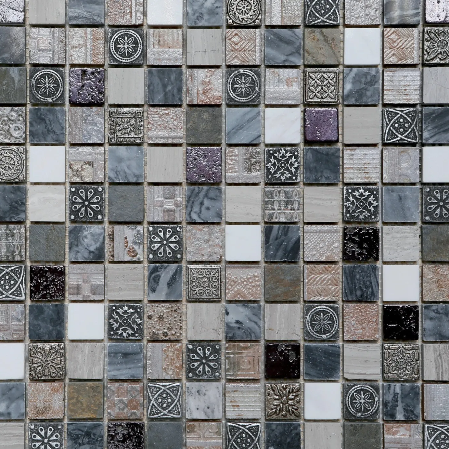 Mosaico Grey in cm 30x30 in pietra naturale rivestita