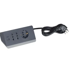 Multipresa da scrivania Bticino con interruttore 2 prese USB da 3A grigio