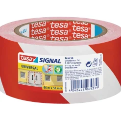 Nastro adesivo segnaletico Signal Universale Tesa 50 mm x 66 m rosso e bianco