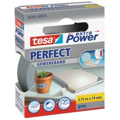 Nastro adesivo telato Tesa Extra Power Perfect 19 mm x 2,75 m grigio