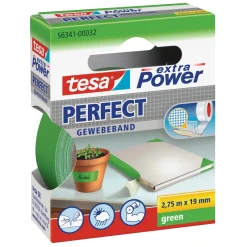 Nastro adesivo telato Tesa Extra Power Perfect 19 mm x 2,75 m verde