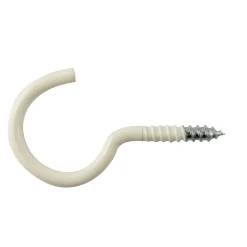 Occhiello a vite aperto in acciaio plastificato bianco 3x40 mm 4 pz