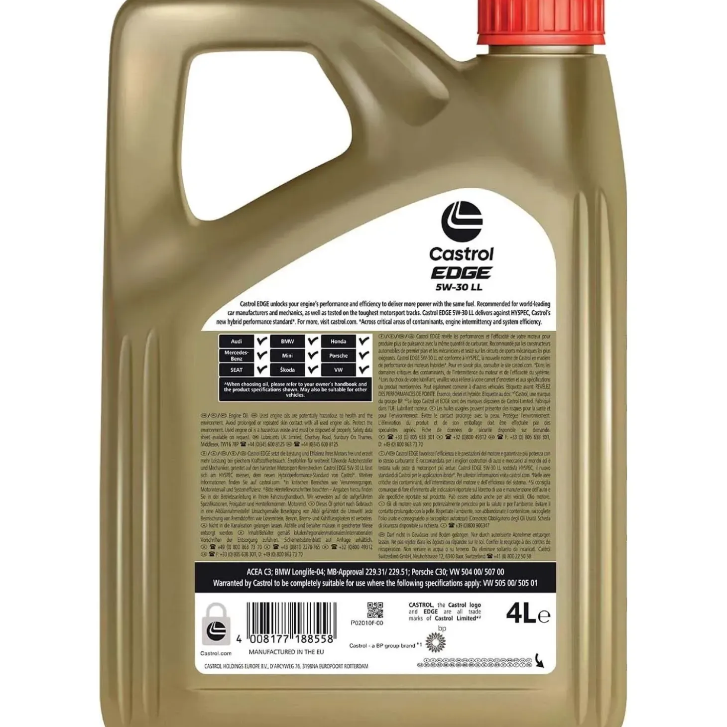 Olio motore Castrol Edge 5W30 ll Titanium 4 l