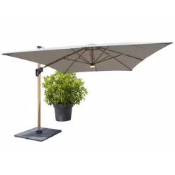 Ombrellone a palo decentrato Heliantus 300x400 cm legno