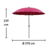 Ombrellone da giardino a palo centrale Limon Ø 270 cm rosso borgogna