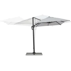 Ombrellone da giardino a palo decentrato Bizzotto Ines 200x300 cm grigio