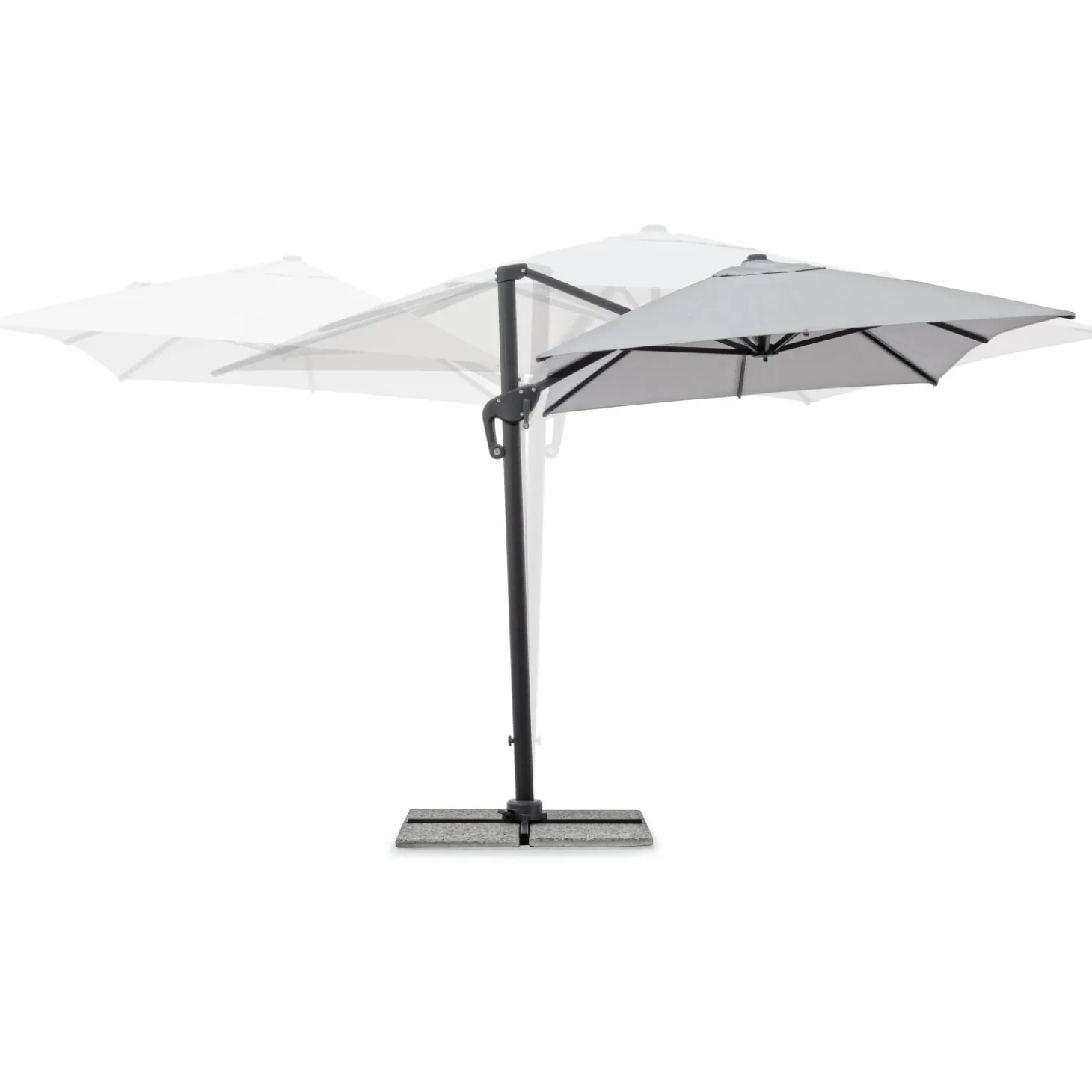 Ombrellone da giardino a palo decentrato Bizzotto Ines 200x300 cm grigio