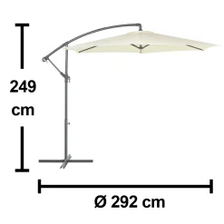 Ombrellone da giardino a palo decentrato Ø 300 cm ecrù