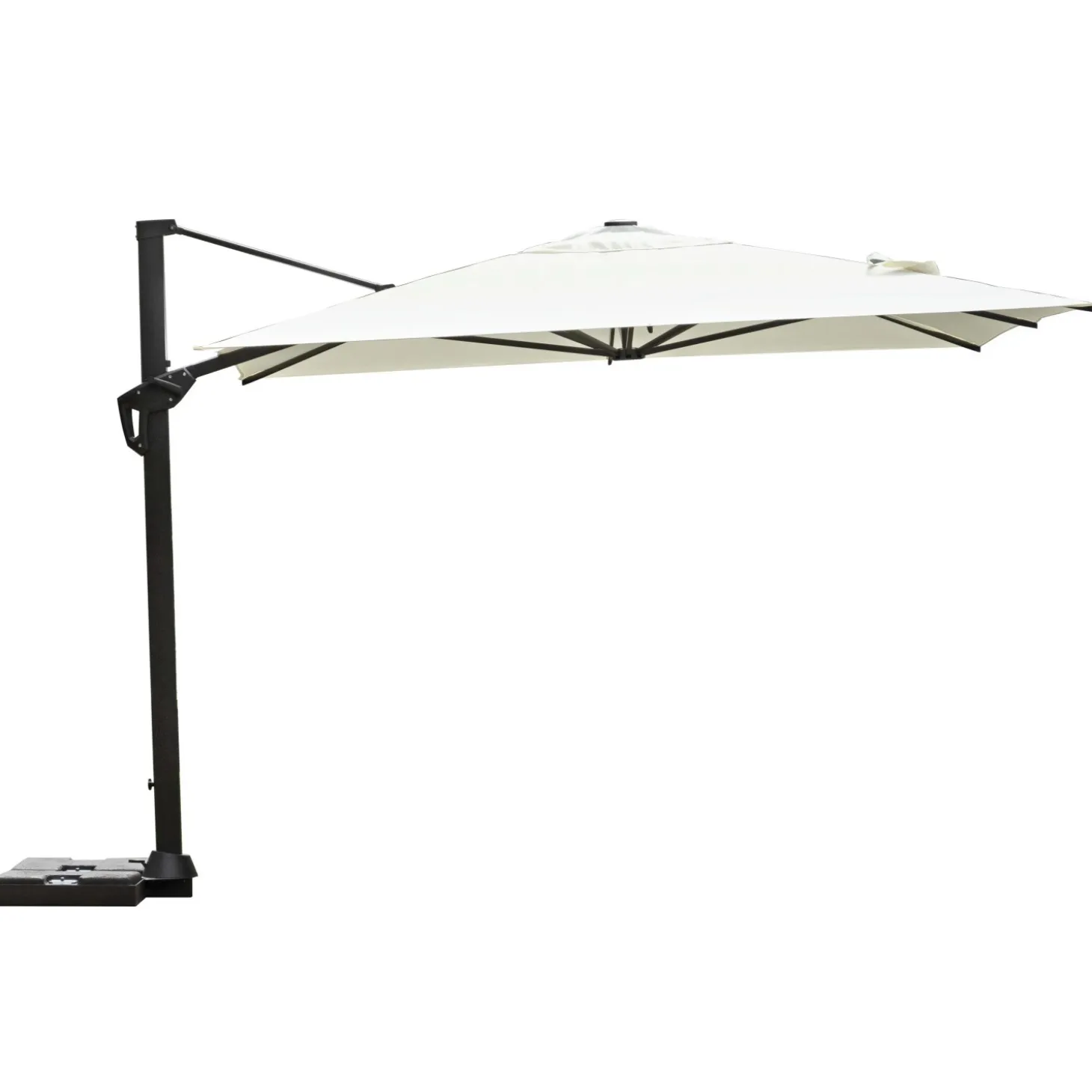 Ombrellone da giardino a palo decentrato 5063 300x400 H 266 cm ecrù