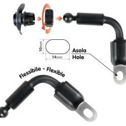 OptiArm attacco per custodia smartphone braccio flessib. asola 10x14mm