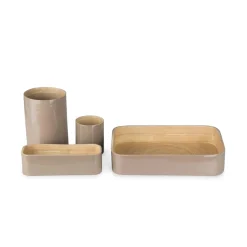 Organizer in bambù laccato Danang set 4 tortora