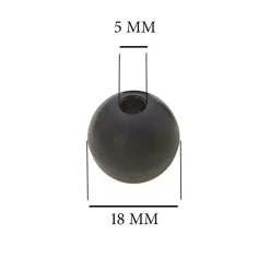 Palline ferma cima Ø esterno 18 mm nera 2 pz