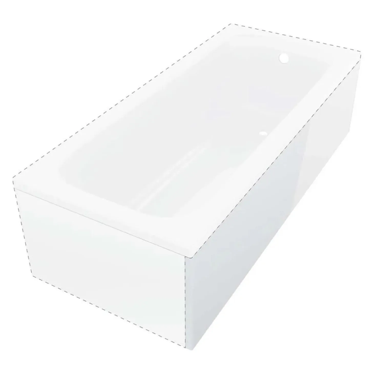 Pannello acrilico per vasca Cabaiguán 180 cm lato lungo bianco