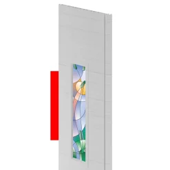 Pannello aggiuntivo porta Maya vetrata stampa 3D Palissandro Bianco + 17,5 cm