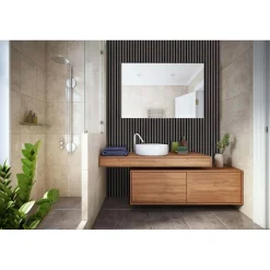 Pannello fonoassorbente decorativo PVC cemento 240x57,25x1,9 cm