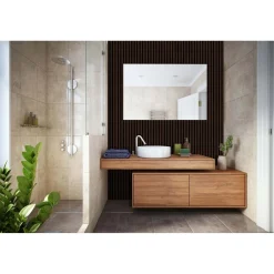 Pannello fonoassorbente decorativo PVC rovere scuro 240x57,25x1,9 cm