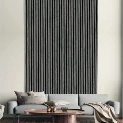 Pannello fonoassorbente decorativo rovere grigio grezzo 240x57,2 cm Sp. 19 mm