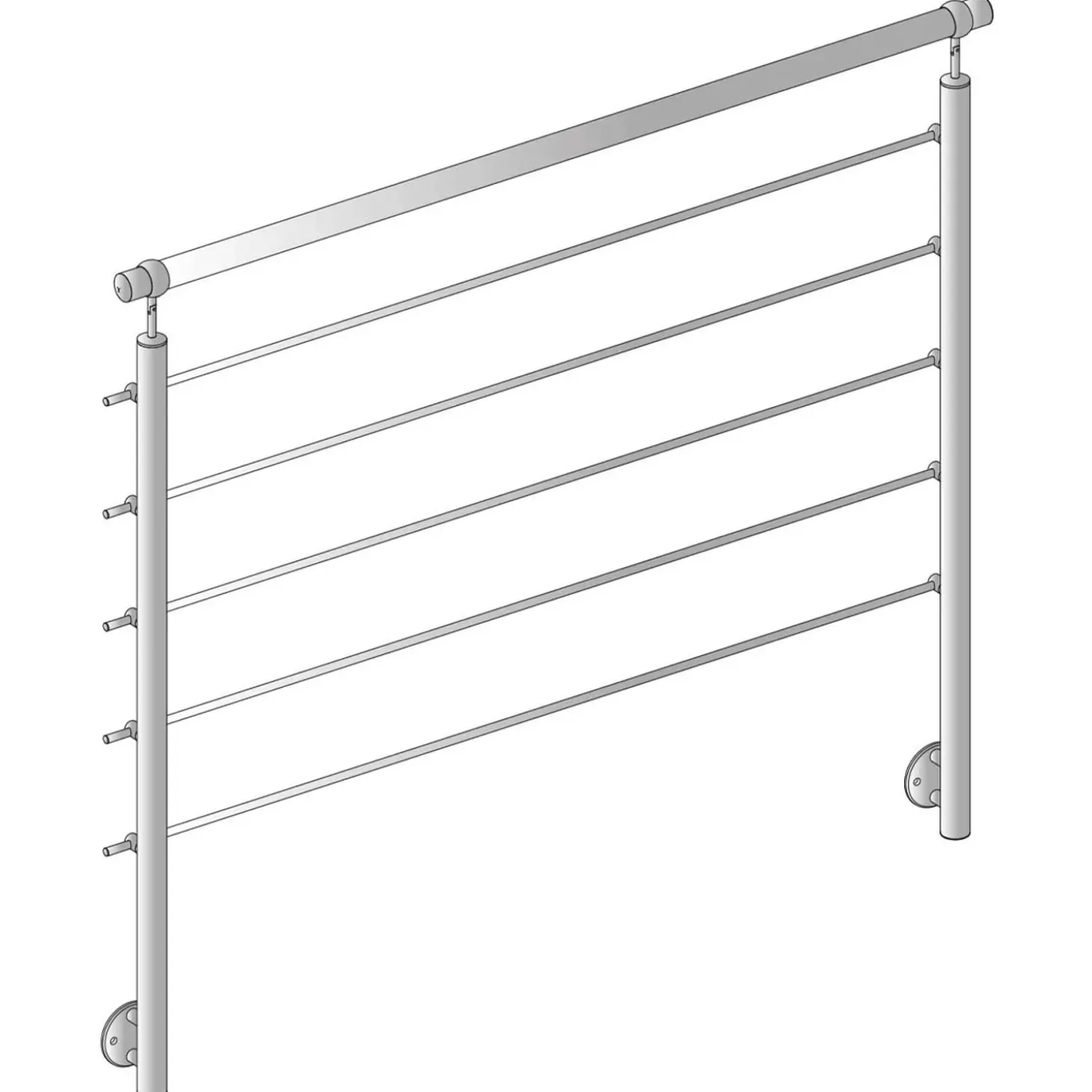 Parapetto in acciaio inox lucido in kit Modulo B1