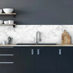 Paraschizzi Autoadesivo ignifugo Marmo Bianco 190x60 cm