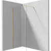 Parete doccia a scomparsa Idrostile 900x1950 mm oro spazzolato