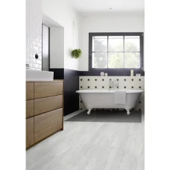 Pavimento vinilico Senso Easy Premium adesivo Hella White sp 4 mm 121,9x18,4 cm