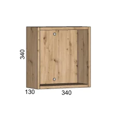 Pensile a giorno 34x34 cm color rovere nodato