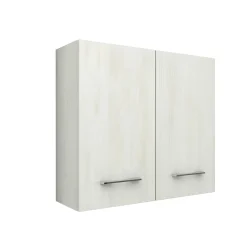 Pensile bagno sospeso con 2 ante 60 cm effetto legno bianco