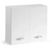 Pensile cucina 2 ante 80 cm bianco frassinato