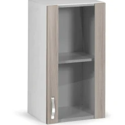 Pensile cucina 1 anta vetro 40 cm olmo