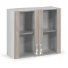 Pensile cucina 2 ante vetro 80 cm olmo