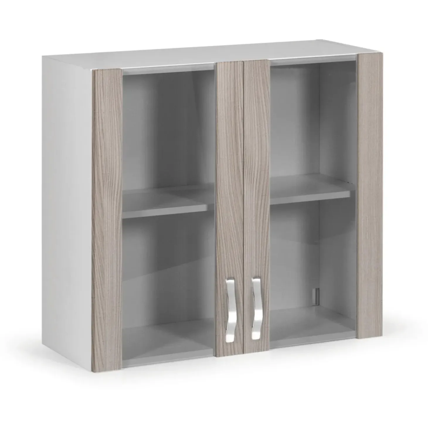 Pensile cucina 2 ante vetro 80 cm olmo