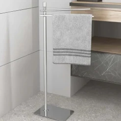 Piantana portasalviette acciaio cromato 21x14x77 cm