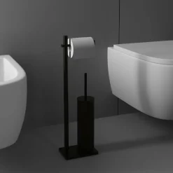 Piantana wc nero opaco 16x11x57 cm