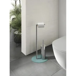 Piantana portarotolo e portascopino bagno Bonn H 71,8 cm cromato