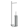 Piantana portarotolo e portascopino bagno Trilly H 63 cm cromato