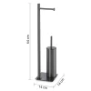 Piantana portarotolo e portascopino Trilly Gun Metal H 63 cm