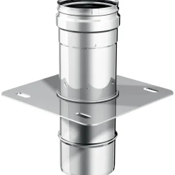 Piastra con elemento dritto diam. 100 acciaio sp.0,5 mm