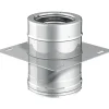 Piastra con elemento dritto d.80/130 inox sp.0,5 mm