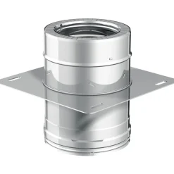 Piastra con elemento dritto d.80/130 inox sp.0,5 mm